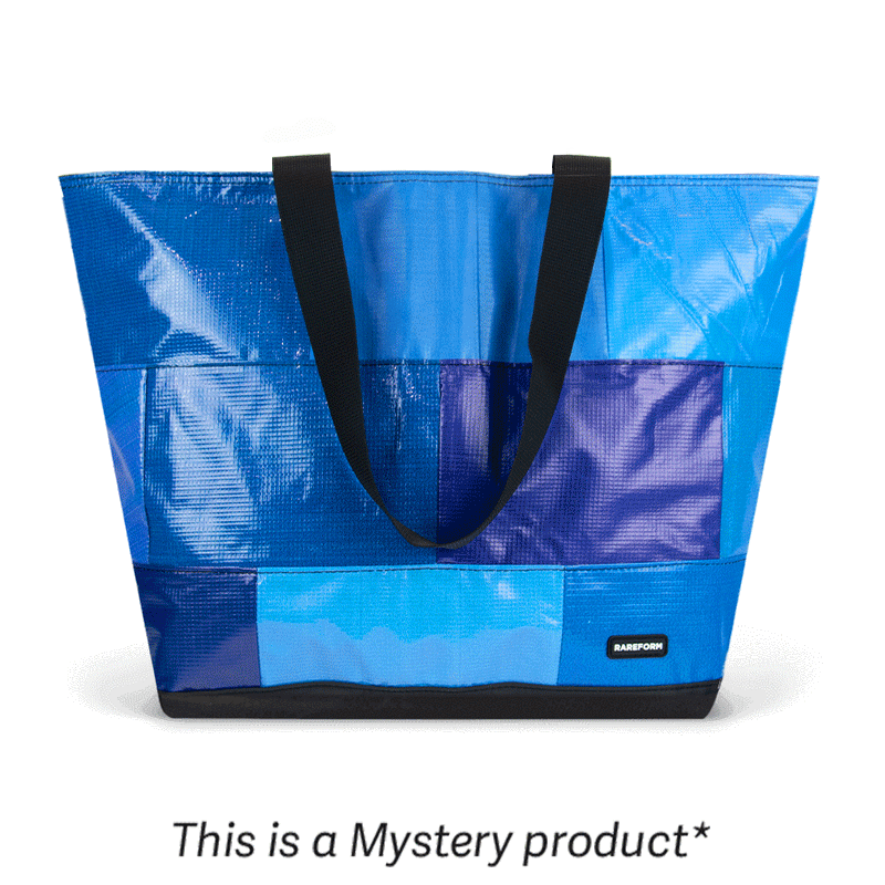 Blue Patchwork Zippered Blake Tote